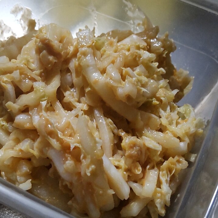守口漬けの味噌で白菜の酢味噌和え